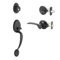 Copper Creek Colonial Handleset, Kash Right Hand Lever Int. Trim, Black CZ2610XKLR-BC